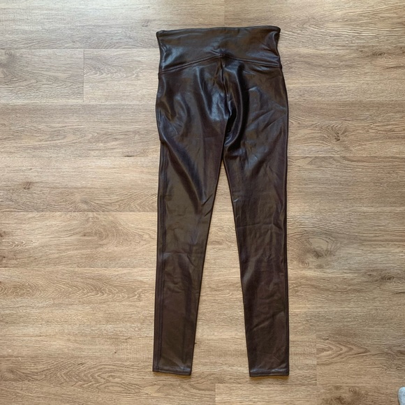 SPANX Faux Leather Leggings - Burgundy - Picture 4 of 6